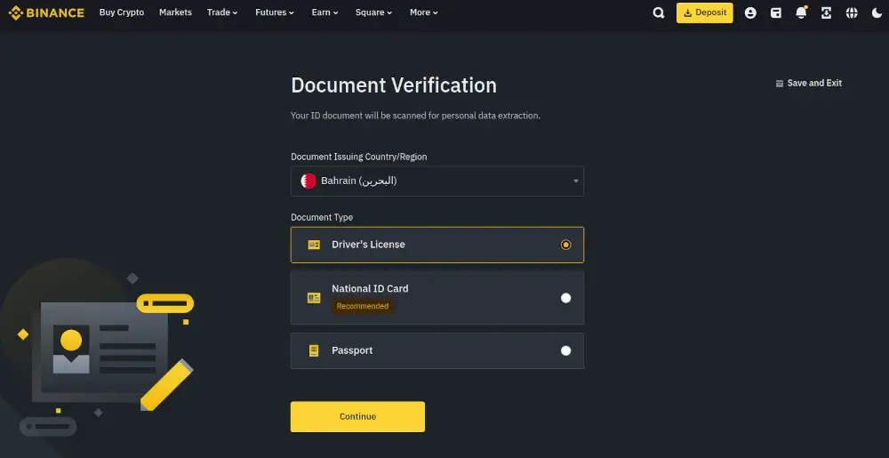 احراز هویت در بایننس